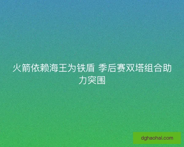 火箭依赖海王为铁盾 季后赛双塔组合助力突围